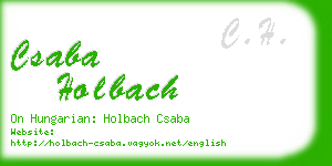 csaba holbach business card